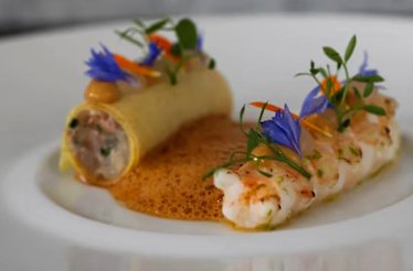 A dish by Chef Geoffrey van Melick served at Oxalis.