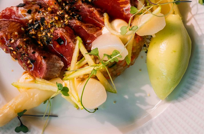 A dish prepared and ready to be served.