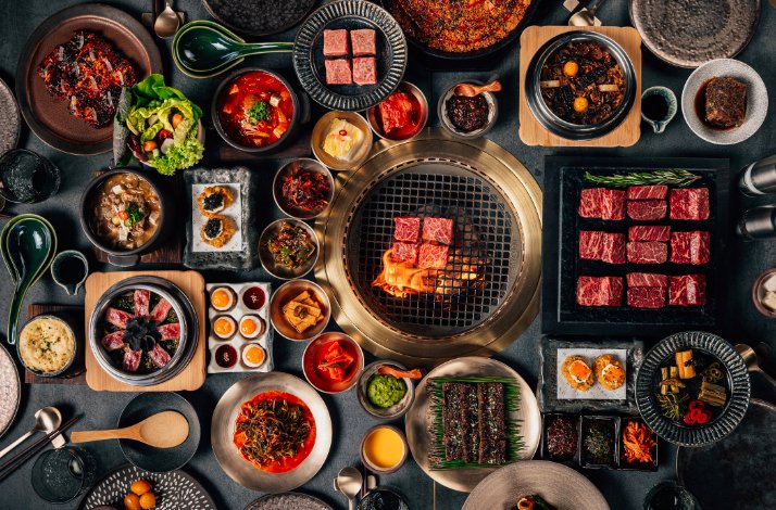 Korean barbecue at HANU Dubai restaurant.