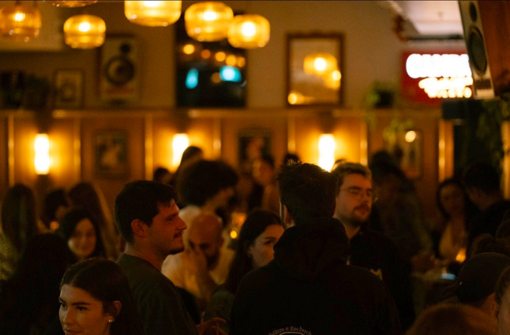 A group of people socialising in Bar Bello, Montréal's favorite aperitivo bar