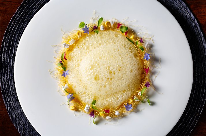 Cariño's signature corn and truffle ravioli.