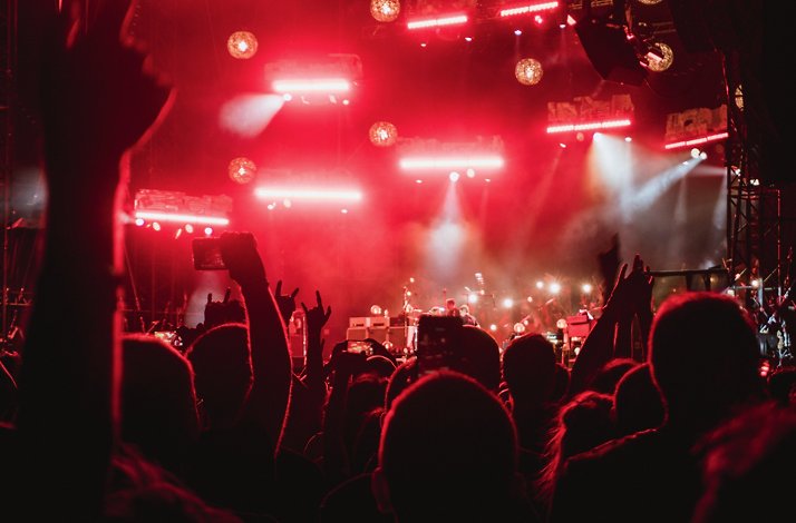 A crowd enjoying a show at the Morton Amphitheater.