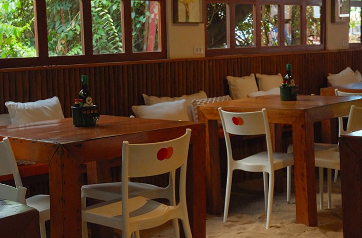 The interior of Restaurante Abençoado, one of Fernando de Noronha's most popular restaurants.