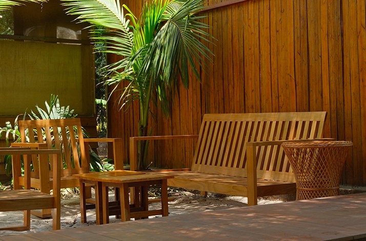 Terrace of Restaurante Abençoado, one of Fernando de Noronha's most popular restaurants.