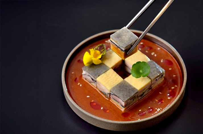 The dish ready to be served at the restaurant MIAN, Hong Kong.