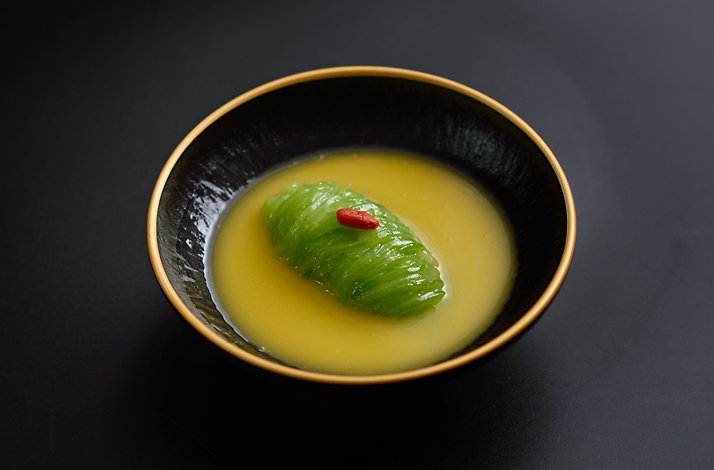 The dish ready to be served at the restaurant MIAN, Hong Kong.