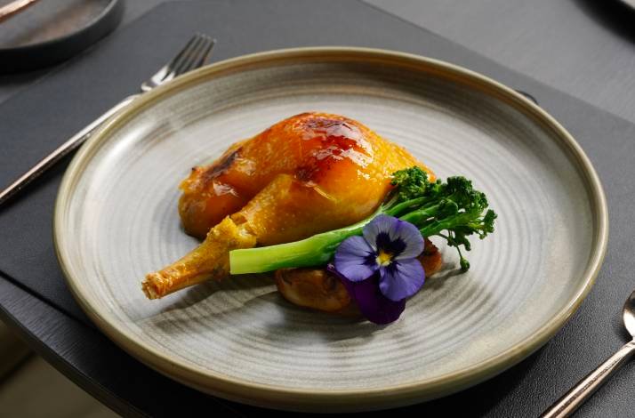  Duck leg confit, served at PANO