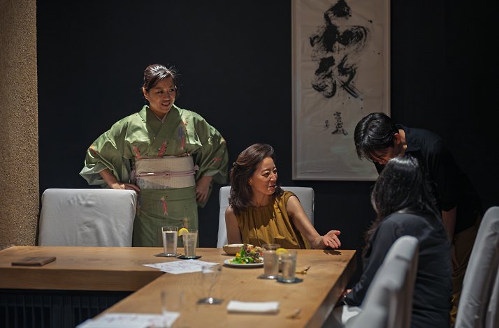 Visitors of the Gallery by Odo restaurant in New York at the dining table.