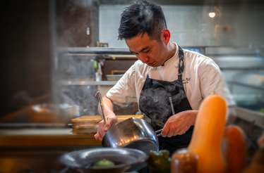 The portrait of chef Daisuke Watanabe, protégé of Shota Iida, at work
