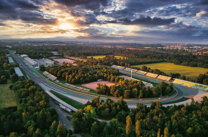 Aerial view of the Autodromo Nazionale Monza.
