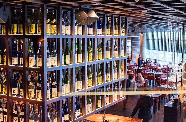 Interior of Zuma Abu Dhabi restaurant.
