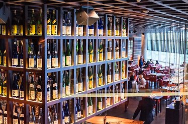 Interior of Zuma Abu Dhabi restaurant.