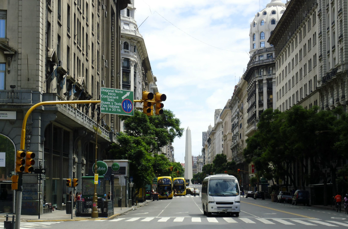 A view at Avenida Roque Sáenz Peña avenue in Buenos Aires.
