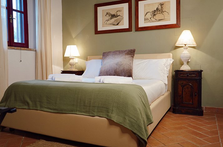 Guest room at Origine Country Farm, Tabiano, Parma countryside.