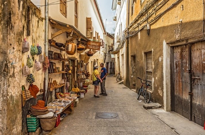 A historic alley in Tanzania.