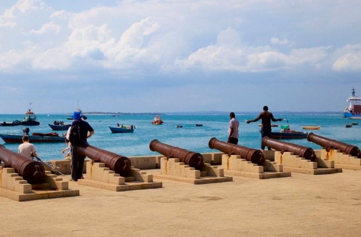 A panoramic view of the beach in Tanzania.