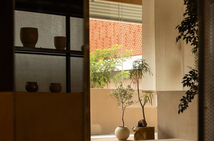 Overlooking outside view from the interior of Soilboy store in Singapore.