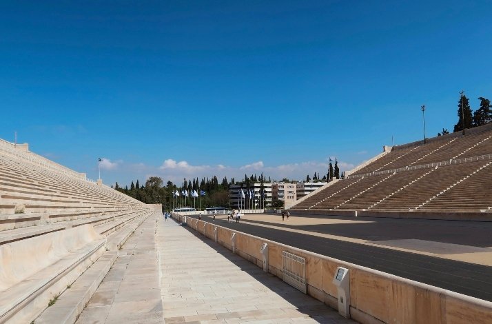 Tribunes of Panathenaic Stadium in Athens, Greece.