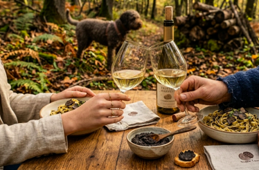 Hunt truffles in Meteora and taste them in a meal with wine