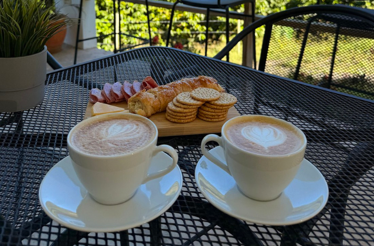 Two cups of cappucciono coffee at Hacienda Prosperidad. 