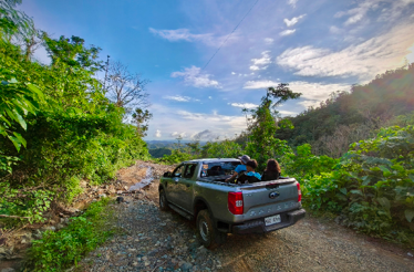 Truck ride during a guide tour across the lush island utopia Catanduanes. 