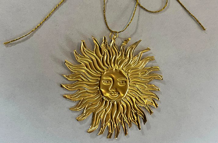 Embossed aluminium design crafted by Brianda Fitz‑James.