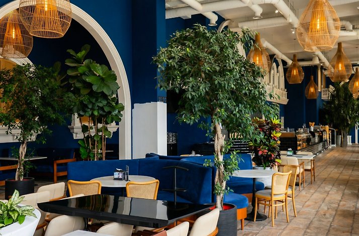 Cosy interior of Giotto, an Italian café in Tashkent.