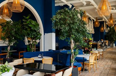 Cosy interior of Giotto, an Italian café in Tashkent.