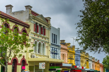 A view of the historic buildings.