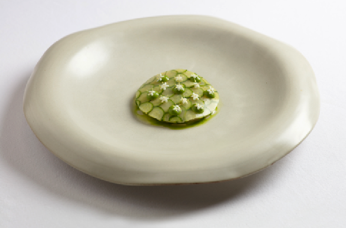 Seasonal cucumber dish from Chef Maurizio's fine dining menu