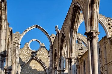 Carmo Convent ruins in Lisbon, Portugal.