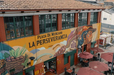 One of the building of Bogota markets with its surroundings.