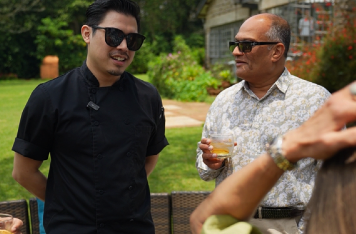 Chef talking with guests in Nairobi Supper Club