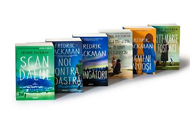 Books of Fredrik Backman by ART Publishing on the shelf in a bookstore.