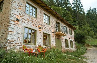 The exterior of a house in Rhodope Mountains.