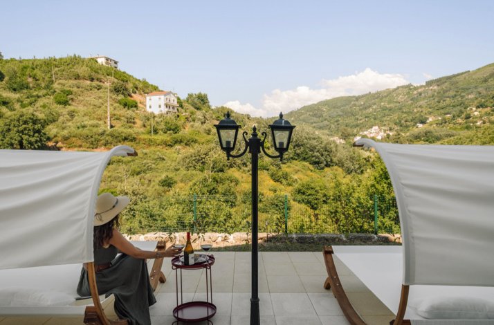 Palacete do Guerreiro patio view in São Gião, Portugal.