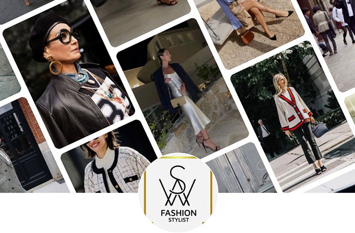 Snap shot of a moodboard with models in various outfits