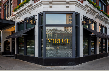 View at Virtue Restaurant from the street.