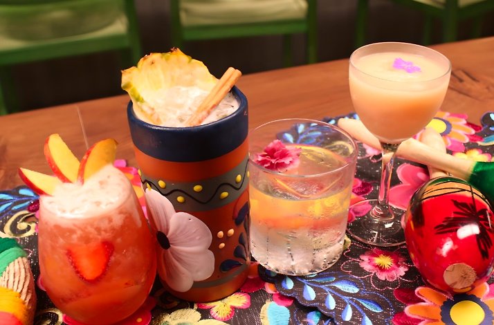 Selection of cocktails served at Cantina Rosa.