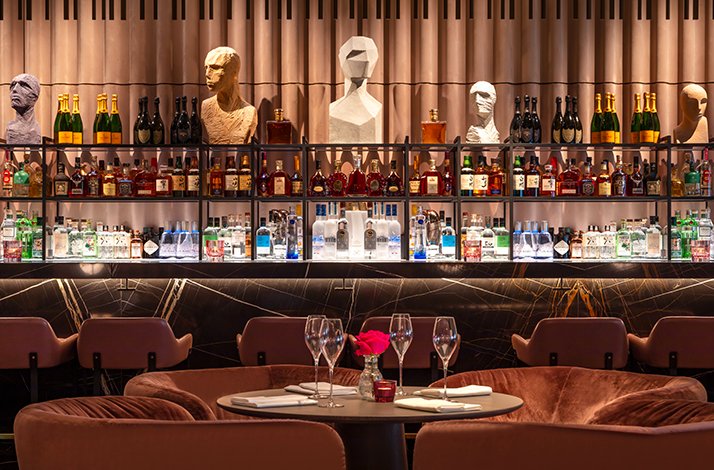 Bar area at The Londoner hotel, Leicester Square.