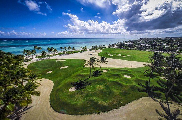La Cana Golf Club hole beside the ocean in Punta Cana.