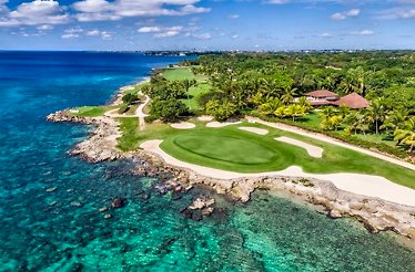 Aerial view of the golf turf in Casa de Campo.