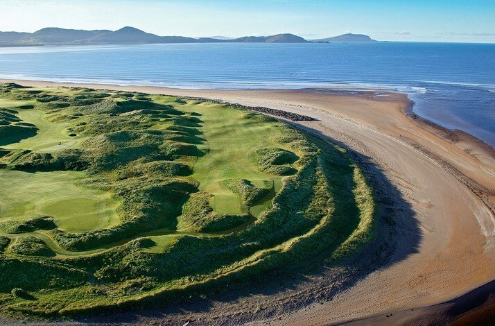 The golf course by the beach of Southwest Ireland.