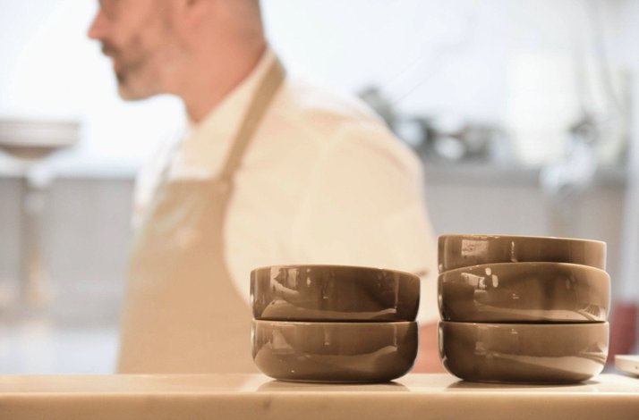 Bowls prepared for dinner at Fago Marvão