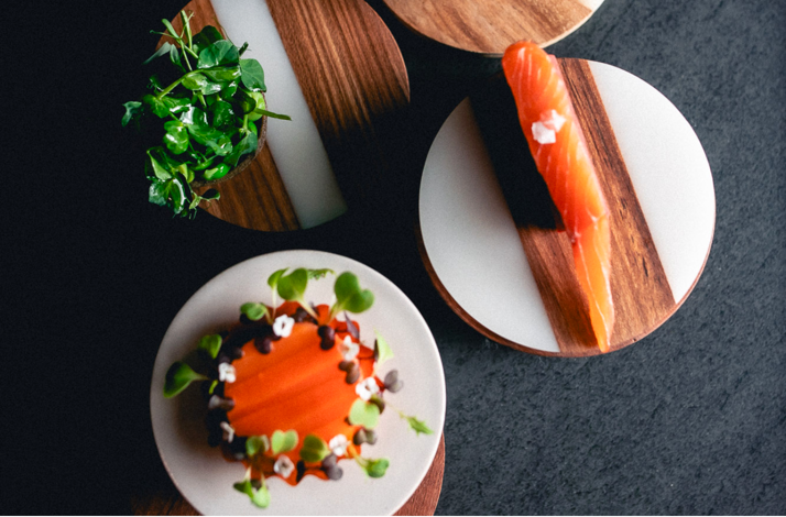 Artfully plated contemporary Korean dishes featuring premium ingredients and refined presentation, highlighting the creativity and precision of Han's chef-led tasting experience.