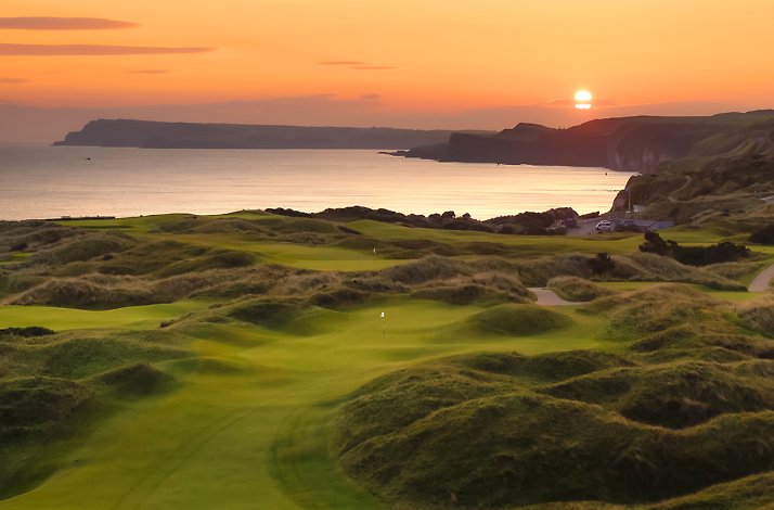 Sunsets over the golf championship courses in Northern Ireland.
