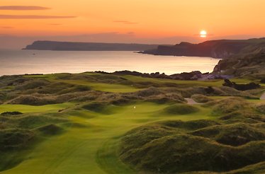 Sunsets over the golf championship courses in Northern Ireland.
