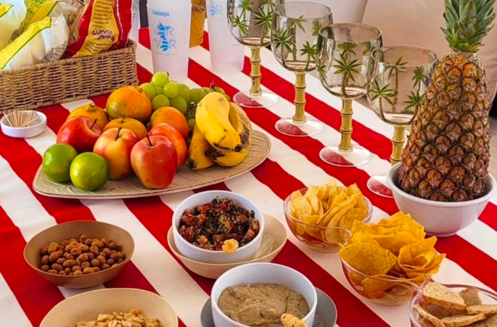 Served snacks and drinks at the sailboat