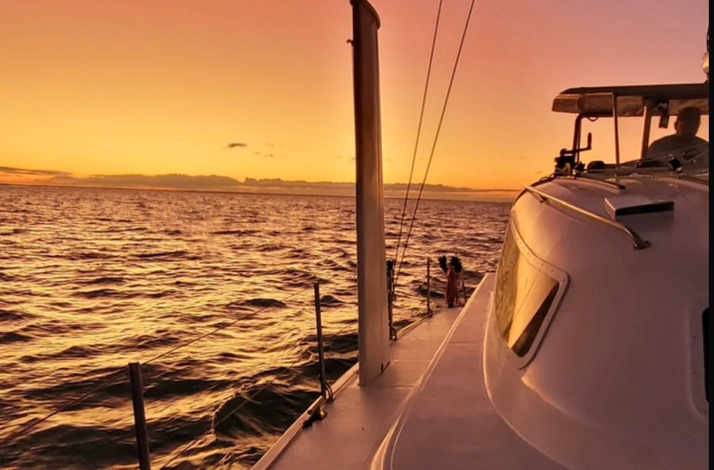 Sailboat view of the sunset