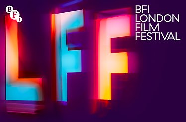 Neon letters LFF with the text BFI London Film Festival. Logo of the LFF is featured in the top left corner.